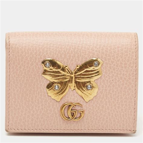 gucci pink butterfly wallet|gucci keychain wallet dupe.